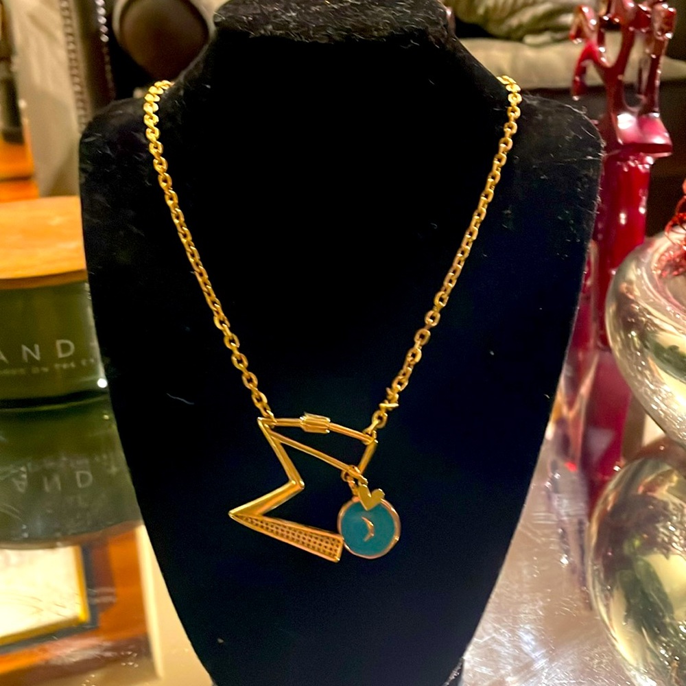 M initial gold necklace